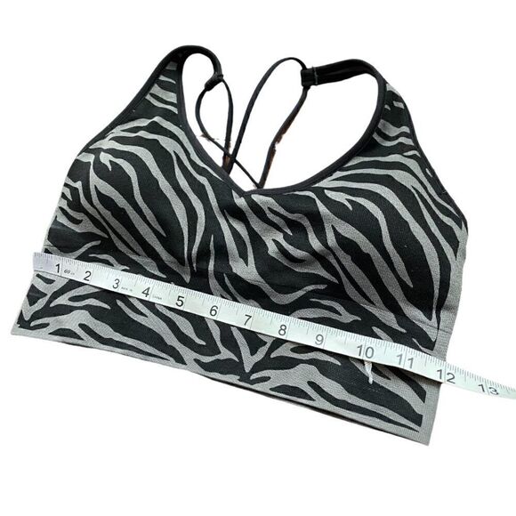 PUMA Gray and Black Zebra Cross-back Sports Bra - Picture 9 of 12